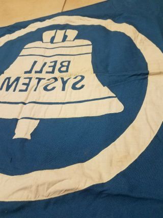 RARE Vintage Bell System Blue & White Stitched Flag Banner Sign (36 