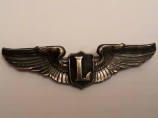 Vintage Ww2 Us Army Air Corps Rare Liaison Pilot Wings Sterling Silver