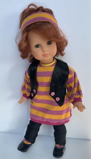 Vintage Gotz Doll Vinyl Head Arms Legs Soft Standing Red Hair Outfit