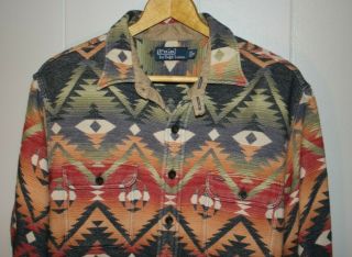 Vtg Polo Ralph Lauren Navajo Blanket Shirt Country Indian Aztec Serape XL/ Large 2