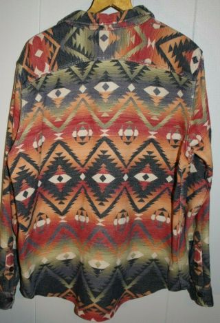 Vtg Polo Ralph Lauren Navajo Blanket Shirt Country Indian Aztec Serape XL/ Large 4