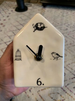 Rae Dunn Birdhouse Clock Rare And Discontinued