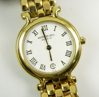 Vintage Raymond Weil Geneve 18K Gold Plated Women ' s Quartz Wrist Watch 9937 - 2 2