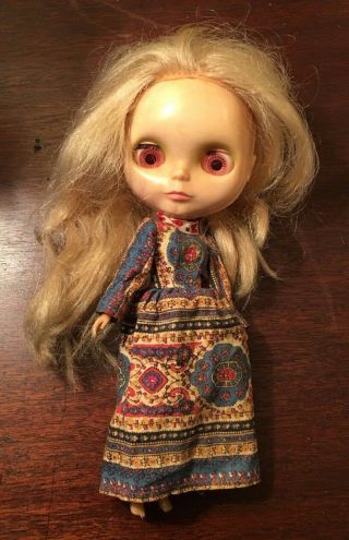 Vintage Rare Kenner 1972 Blythe Doll 4 Color Changing Eyes,  Blond,  6 Lines