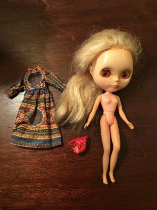 Vintage Rare Kenner 1972 Blythe Doll 4 Color Changing Eyes,  Blond,  6 lines 2