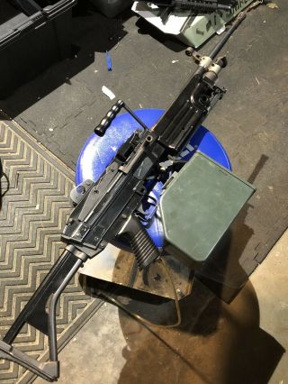 Rare Asahi Airsoft M249 Minimi Lmg Hpa 3 Box Mags Toy Machine Gun Lrb
