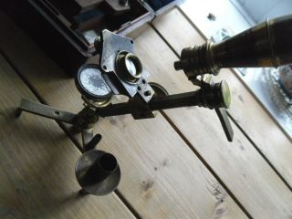 Early Microscope with light candle holder circa 1790S 1820S in wooden case 3