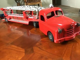 Vintage 1950’s Structo Pressed Steel Fire Truck With Ladders