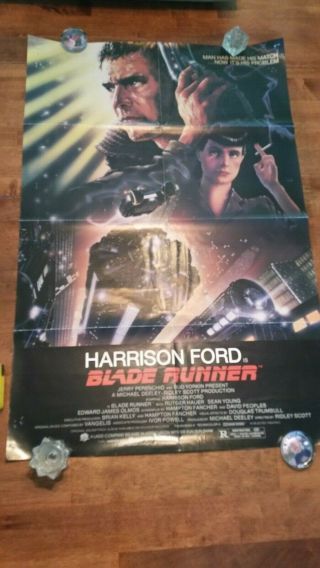 Blade Runner 1982 Movie Poster 27 X 41 Vintage Harrison Ford