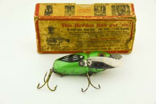 Vintage Heddon 2100 Crazy Crawler Antique Lure In Correct Tough Glow Worm Et20