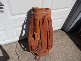 Vintage Hand Tooled Leather Golf Bag Westerrn Burton 50s