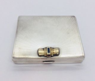 Tiffany & Co.  Vintage Authentic Sterling Silver & 14k Gold Sapphire Box Case