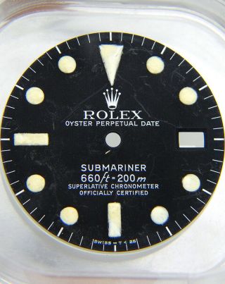 Vintage Rolex Submariner Date 1680 Matte Black & Tritium Watch Dial