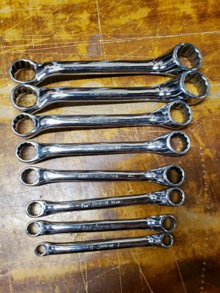 Vintage Snap On 8 Piece 12 Point Metric Short Offset Box Wrench Set