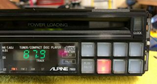 Vintage ALPINE 7900 Car Stereo CD Player AM/FM Tuner As Parts 7909 ERA 1986 2