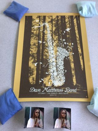 Dave Mathews Band 2008 Signed And Numbered Flower Sax Concert Poster - Rare
