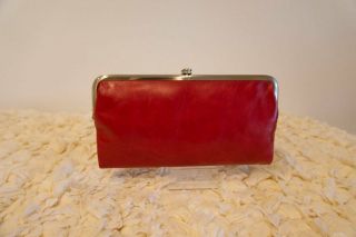 Nwt Hobo International Lauren Vintage Leather Clutch Wallet Cardinal