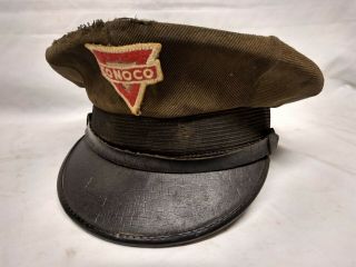 Vintage Early Conoco Gas Station Service Attendant Hat Cap Uniform Old