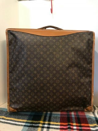 Vintage Authentic Louis Vuitton Garment Bag Brown Luggage 52x23 The French Co