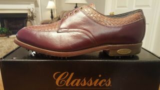Vintage Footjoy Classics Mens Golf Shoes 51169 Brn/cord 9.  5d Made In Usa