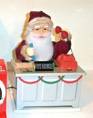 RARE 1950 ' s BATTERY OPERATED SANTA CLAUS PHONE BANK UNDER THE CHRISTMAS TREE TOY 2