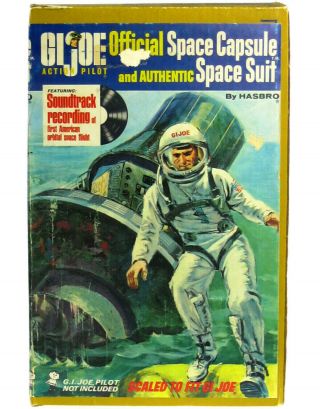 Vintage Gi Joe Pilot Official Space Capsule W/gummy Head Astronaut Figure & Box