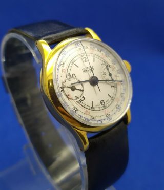 Rare Vintage Heuer Chronograph Landeron 13 Men Swiss Watch 1901 - 1949