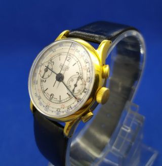 Rare Vintage Heuer Chronograph Landeron 13 Men Swiss Watch 1901 - 1949 2