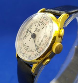 Rare Vintage Heuer Chronograph Landeron 13 Men Swiss Watch 1901 - 1949 5