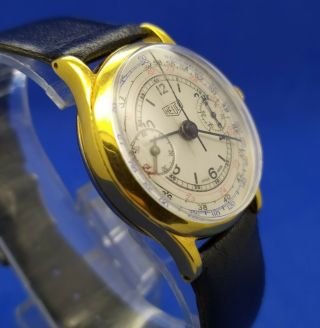 Rare Vintage Heuer Chronograph Landeron 13 Men Swiss Watch 1901 - 1949 6