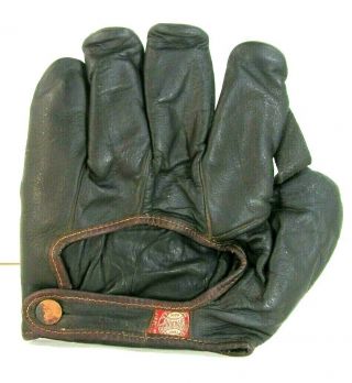 Vintage Old Antique 1 " Sewn Web " Spalding " Inter City Split Finger Glove 1908