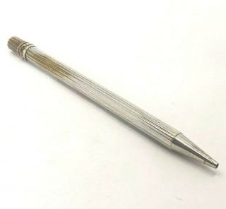 Must De Cartier Trinity Ballpoint Pen Fluted Body Silverplated Vintage