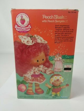 Very Rare Strawberry Shortcake Peach Blush Berrykin Doll Vintage Kenner 7