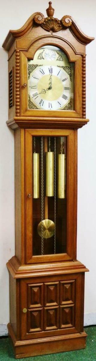 Vintage Kieninger 3 Weight Musical Westminster Chime Longcase Grandfather Clock 2
