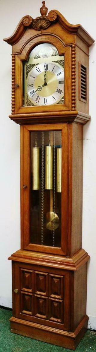 Vintage Kieninger 3 Weight Musical Westminster Chime Longcase Grandfather Clock 3