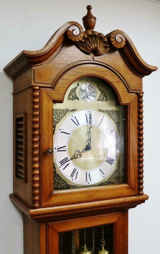Vintage Kieninger 3 Weight Musical Westminster Chime Longcase Grandfather Clock 4