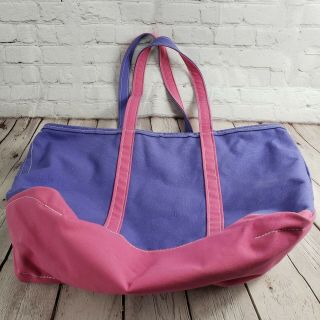 Vtg Ll Bean Boat Extra X Large Heavy Canvas Pink & Purple Bag Usa Made Duffle