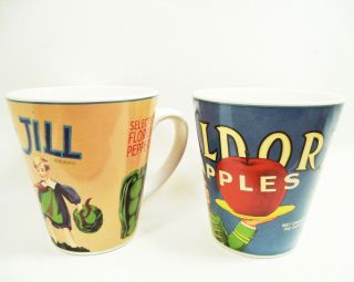 Vintage Labels by Sakura Oneida China 16 Pc Set for 4 Plates Bowls Mugs 5