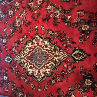 Vintage 9X12 Wool Hand - Knotted Red Tribal Area Rug 4
