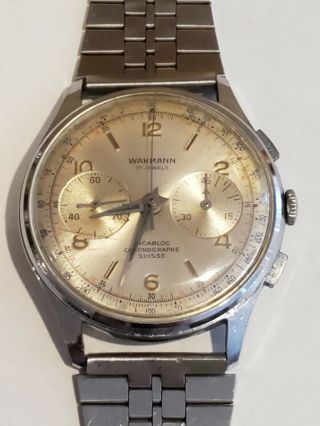 Rare Vintage Wakmann (breitling) Chronograph Watch
