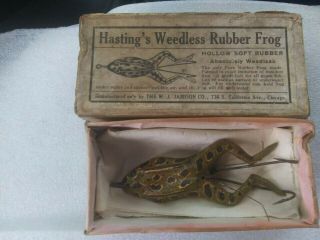 The W.  J.  Jamison Hastings Box And Weedless Rubber Frog