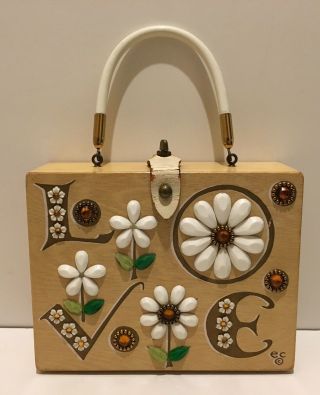 Enid Collins Of Texas “love” Box Purse Handbag Vintage 1960s.