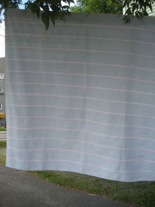 361 Vtg Handmade Rag Woven Catalogne Blanket Throws Cotton Jersey 84 " X86 " In