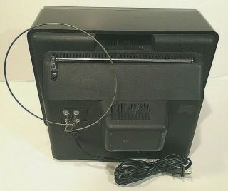 Vintage Zenith 11” Portable Black & White TV 1984 Antenna Handle Retro - 4