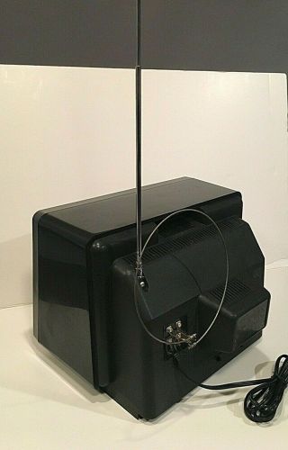 Vintage Zenith 11” Portable Black & White TV 1984 Antenna Handle Retro - 5