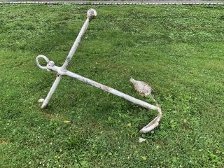Antique Vintage Large Boat Ship Anchor Very Tall Cast Wrought Iron