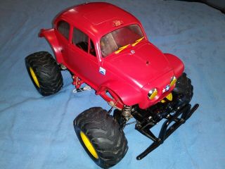 Tamiya Monster Beetle Red Vw Bug R/c Car Very Cool Vintage 1980 
