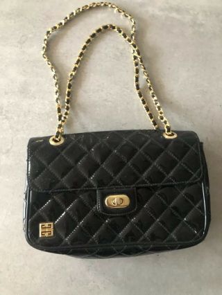 Authentic Vintage Givenchy Quilted Leather Chain Shoulder Bag France