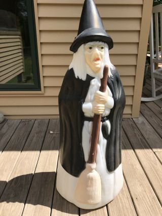Vintage “empire” Halloween Blow Mold Witch And Broom 38”