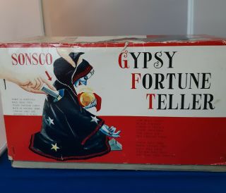 Rare 1950 ' s Sonsco Ichida Japan Gypsy Fortune Teller Toy/Bank W/Original Box 9